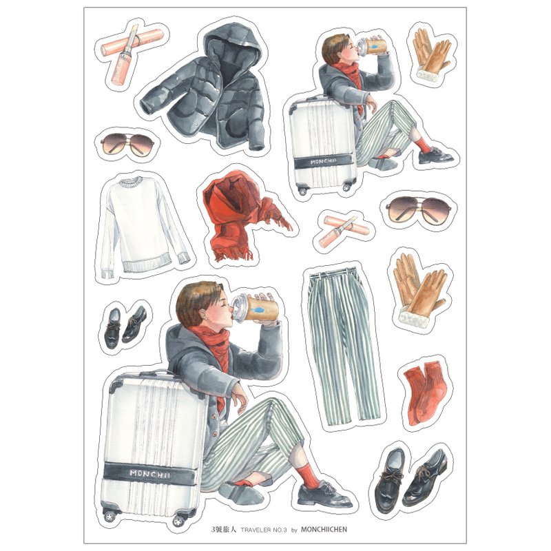 3號旅人 貼紙 / TRAVELER NO.3 stickers - 貼紙 - 紙 