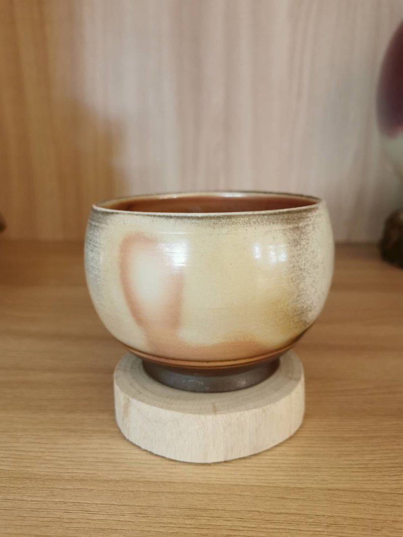柴燒自然落灰混土柴燒茶碗 - 茶壺/茶杯/茶具 - 陶 