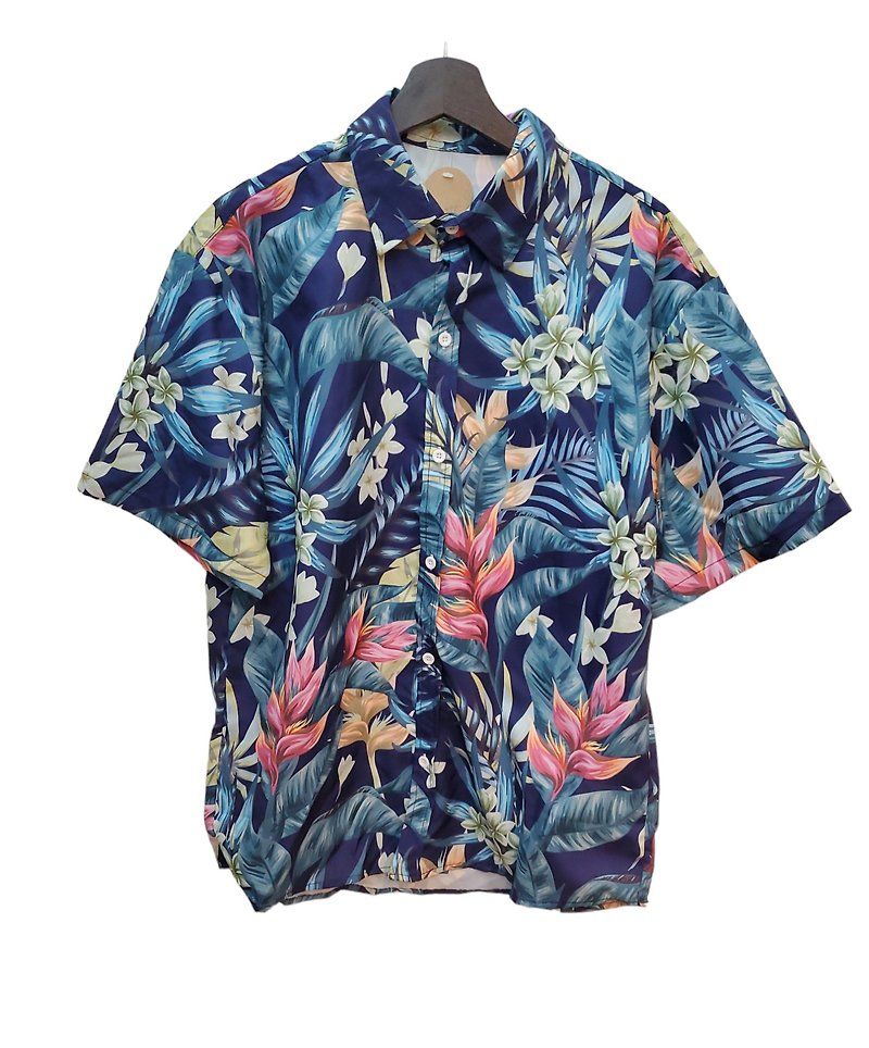 Politely wear Japanese vintage summer floral totem short lining L size nearly new - Men's Shirts - Cotton & Hemp Multicolor