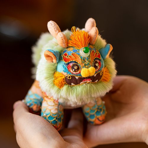 相縫手工設計館 刺繡手工diy資料包水麒麟布藝玩偶擺件瑞獸香囊掛件吉祥物