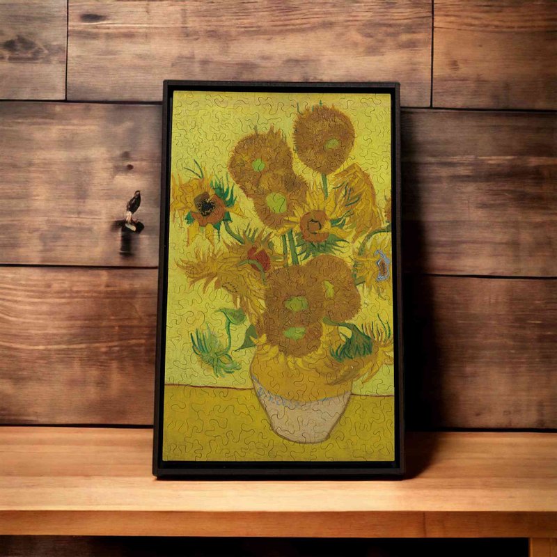 Van Gogh's famous painting-Sunflower [Gecko Puzzle] - Items for Display - Wood Yellow