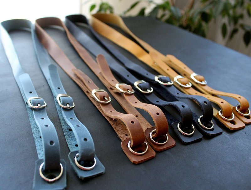 Genuine Leather Braided Camera Strap Any camera Brown film and digital camera - 相機背帶 - 真皮 多色