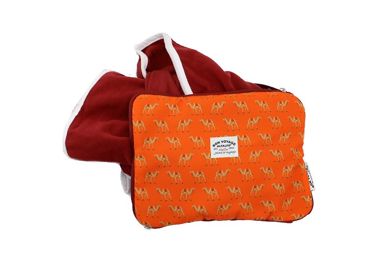 Camel Travel Foldable Ultra Light Blanket - ผ้าห่ม - เส้นใยสังเคราะห์ สีส้ม