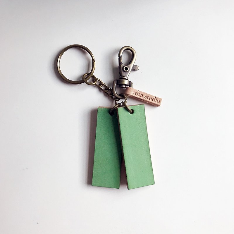 Leather key ring│Grass green SAC01004 - Keychains - Genuine Leather Green