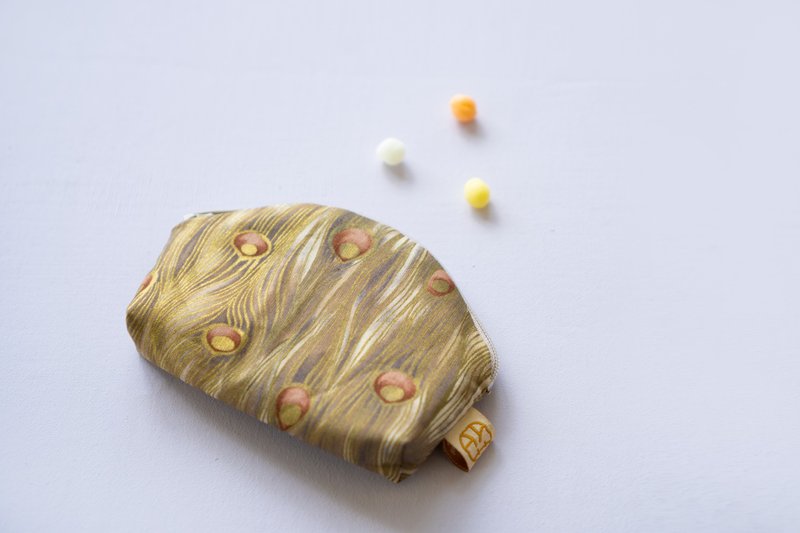 好禮  貝殼包  黃海絲夢 可放卡片 - 零錢包/小錢包 - 棉．麻 咖啡色