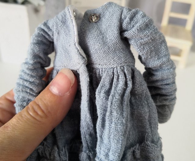 Grey-blue dress Blythe Clothes Blythe doll Handmade dress doll - Shop  DollsBYirinaArt Stuffed Dolls & Figurines - Pinkoi