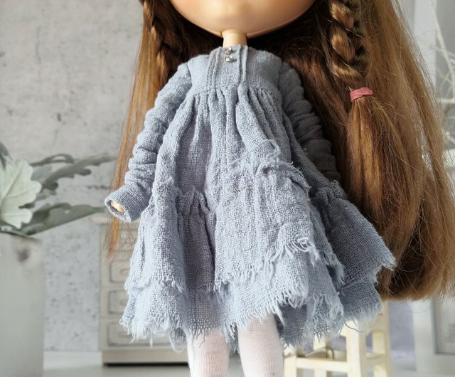 Blue-pink Roxane Dress for Blythe Doll 