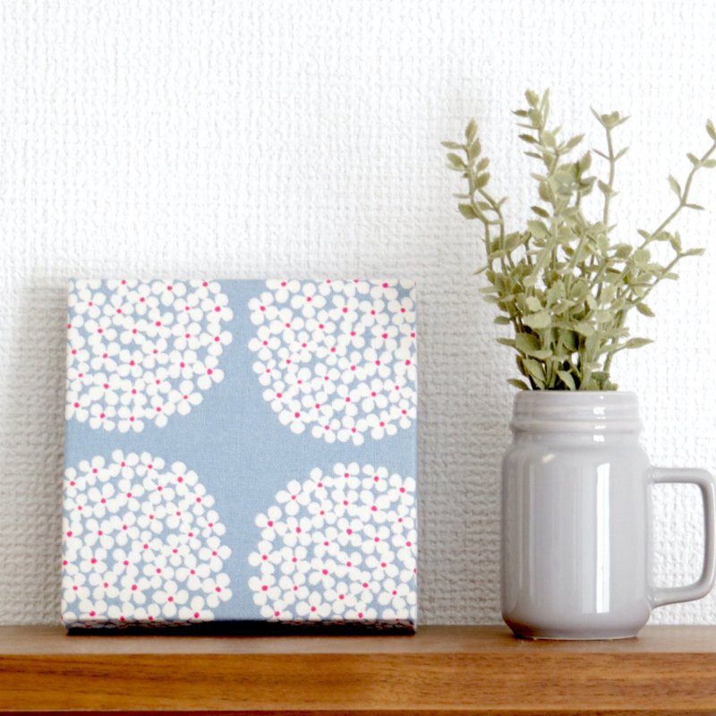 12x12cm ファブリックパネル 【フラワーサークル サックスブルー】 - 壁貼/牆壁裝飾 - 棉．麻 藍色