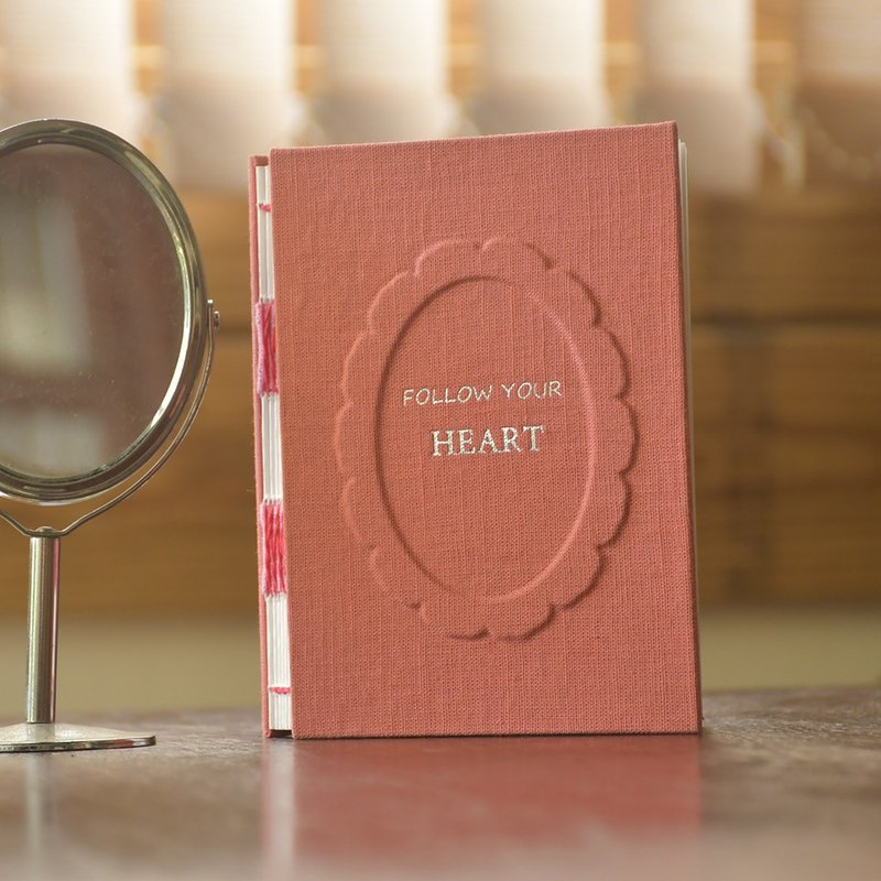 Magic Mirror - Embossed Handmade Book | Customized Gold Stamping Notebook - Notebooks & Journals - Cotton & Hemp Pink