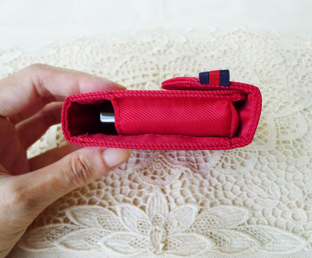 90s Vivid Red Tommy Hilfiger Lipsticks Case with small mirror