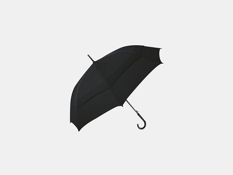 Jiayun Umbrella x Unipapa Double Wind Straight Umbrella 27吋 Black - Umbrellas & Rain Gear - Waterproof Material Black