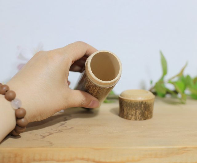 竹製品 | 小さな斑点のある竹筒 | 茶筒と小物 | 手磨きの自然で