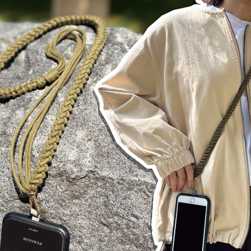 [Original - Wilderness Series] Handmade braided adjustable unisex mobile phone lanyard mobile phone strap - Lanyards & Straps - Cotton & Hemp Multicolor