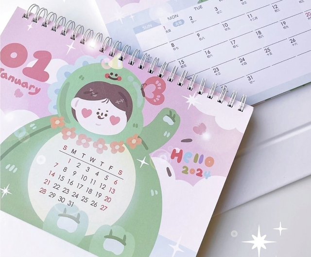 Desk Calendar 2024 - 12 x 14.5 Cm LIVE HAPPY 