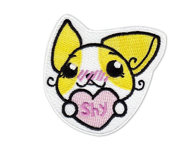 Embroidered Fabric Stickers Chihuahua and Little Girl Series (Seven Sets)