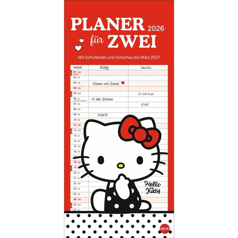 【Hello Kitty 2格】2026記事曆 - 日曆/月曆/年曆 - 紙 多色