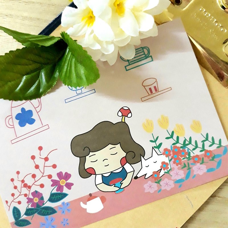 Little Shiitake Mushroom Little Girl Postcard/Leisure Tea Time - Cards & Postcards - Paper 