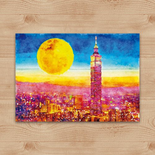 尼森設計 Nisan Design 明信片 繪畫系列 – 臺北 夜景