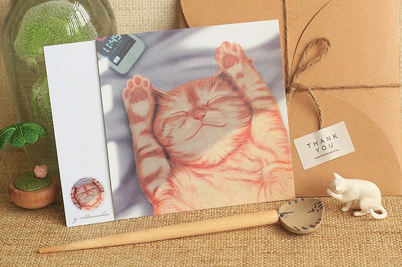 日曜日の朝 - Postcard - カード・はがき - 紙 ピンク