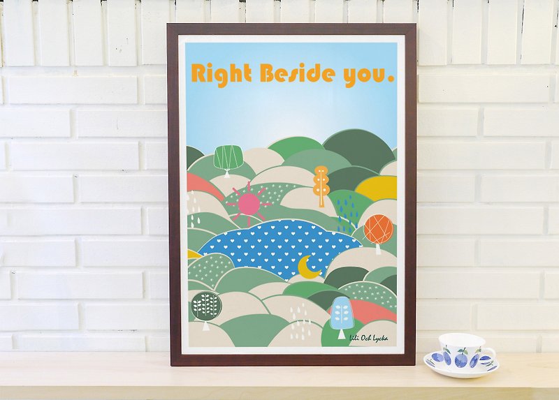 Original Nordic retro minimalist poster Right Beside You (without frame) - Posters - Paper Green