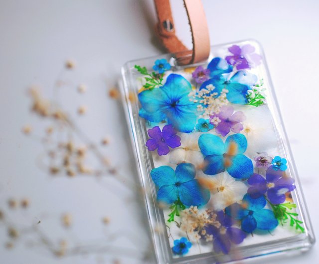 Personalized Resin Badge Reel Real Dried Pressed Flower