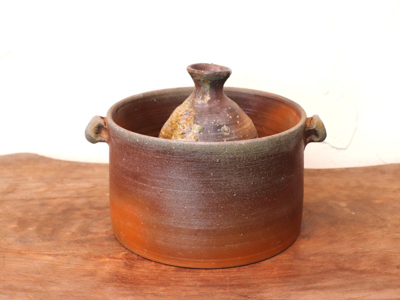 備前焼 徳利と徳利クーラーのセット　t-149 - 酒杯/酒器 - 陶 咖啡色