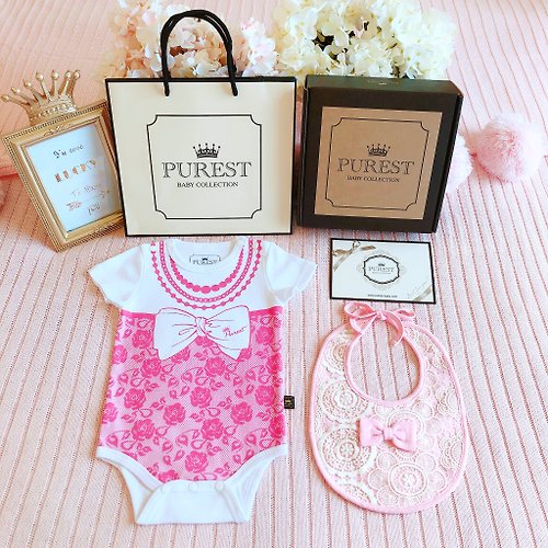 PUREST baby collection PUREST 時尚小貴婦 短袖 寶寶彌月禮盒組 嬰兒 新生兒 送禮推薦