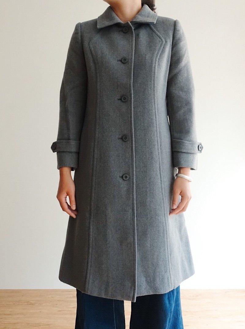 Vintage Coat / Wool No.23 - เสื้อแจ็คเก็ต - วัสดุอื่นๆ สีเทา