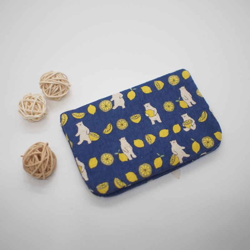 Double Wall Coin Purse Lemon Bear - Coin Purses - Cotton & Hemp 