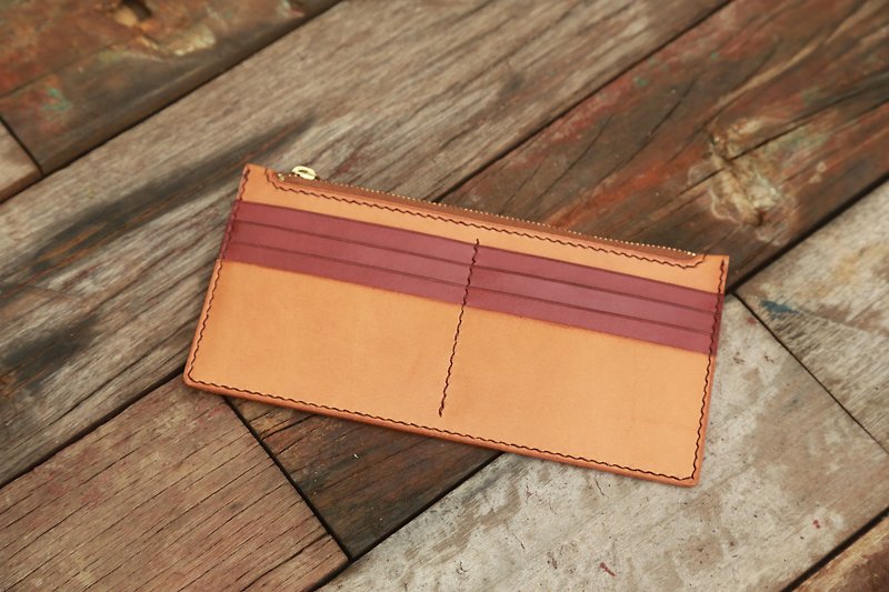 DIY Pack / Finished Product Minimalist Long Wallet, Traveller Wallet - Leather Goods - Genuine Leather 