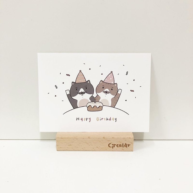 Cat Birthday Party - Birthday Card/Postcard - การ์ด/โปสการ์ด - กระดาษ ขาว