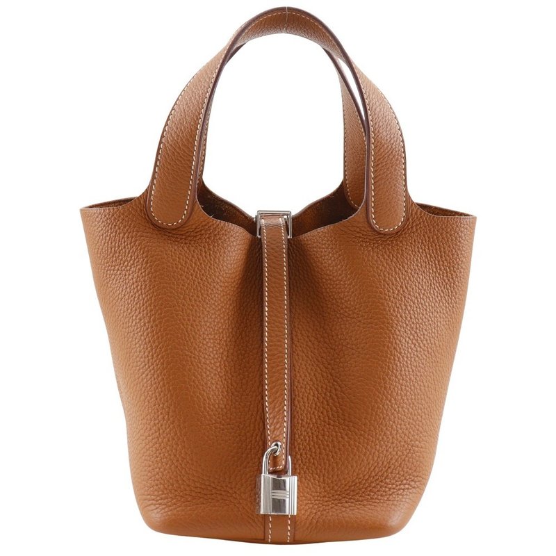 【日本直送】エルメス HERMES ピコタンロック18 PM ハンドバッグ トリヨンクレマンス ゴールド 茶/シルバー金具 Z レディース【中古】 - 手提包/手提袋 - 真皮 咖啡色