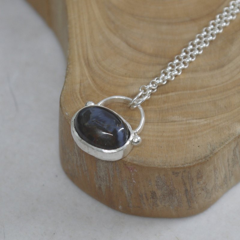 Peter Stone Sterling Silver Necklace - Necklaces - Gemstone Silver