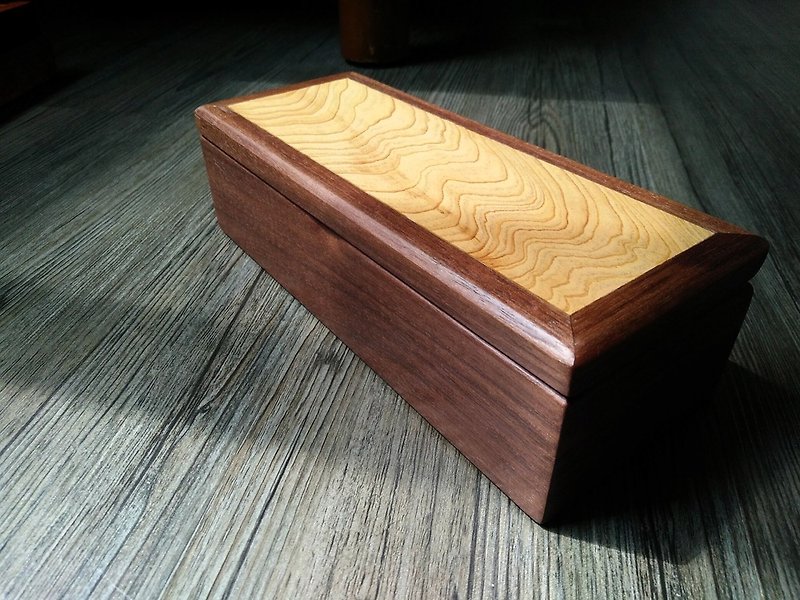 Taiwan Elm + Walnut Pencil Case Storage Box - Pencil Cases - Wood Brown
