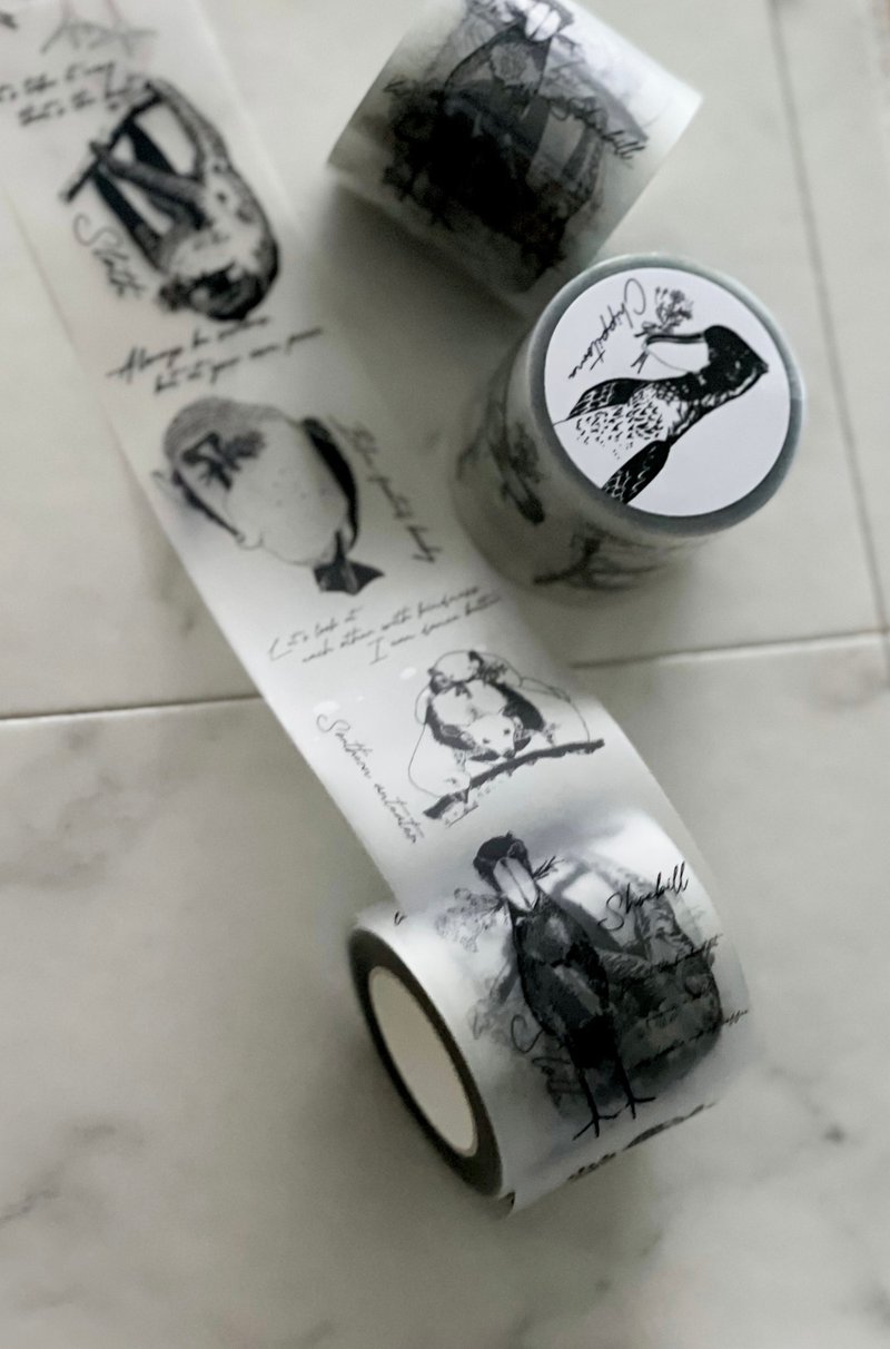 Gift tape from animals of nothingness PET tape [with release paper] - มาสกิ้งเทป - พลาสติก สีดำ