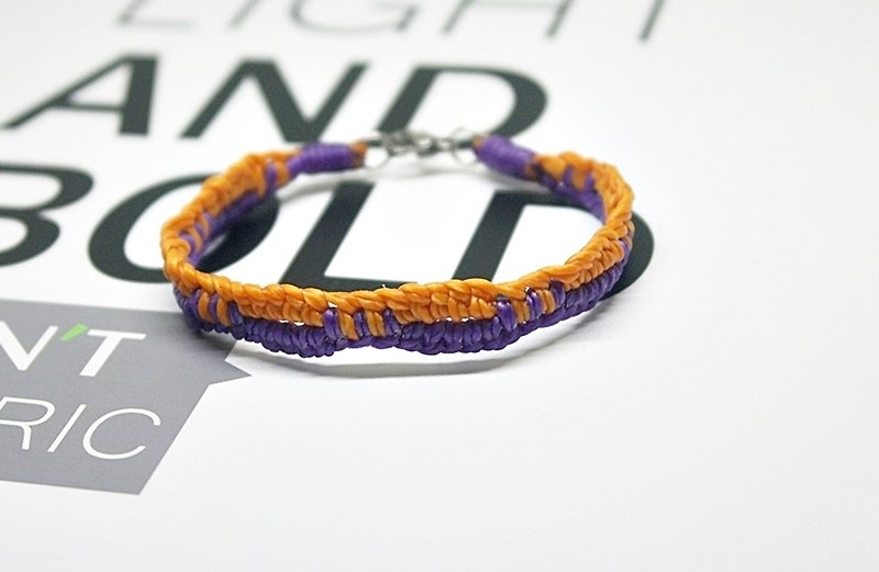 Hand-knitted silk Wax thread style <double roll> //You can choose your own color// - Bracelets - Wax Orange