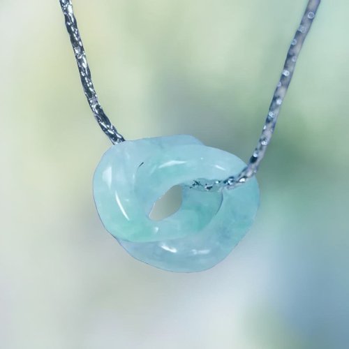 瓔珞珠寶盒 E.L.Jewelry Box 冰種飄綠翡翠環環相扣項鍊 | 天然緬甸玉A貨翡翠 | 送禮