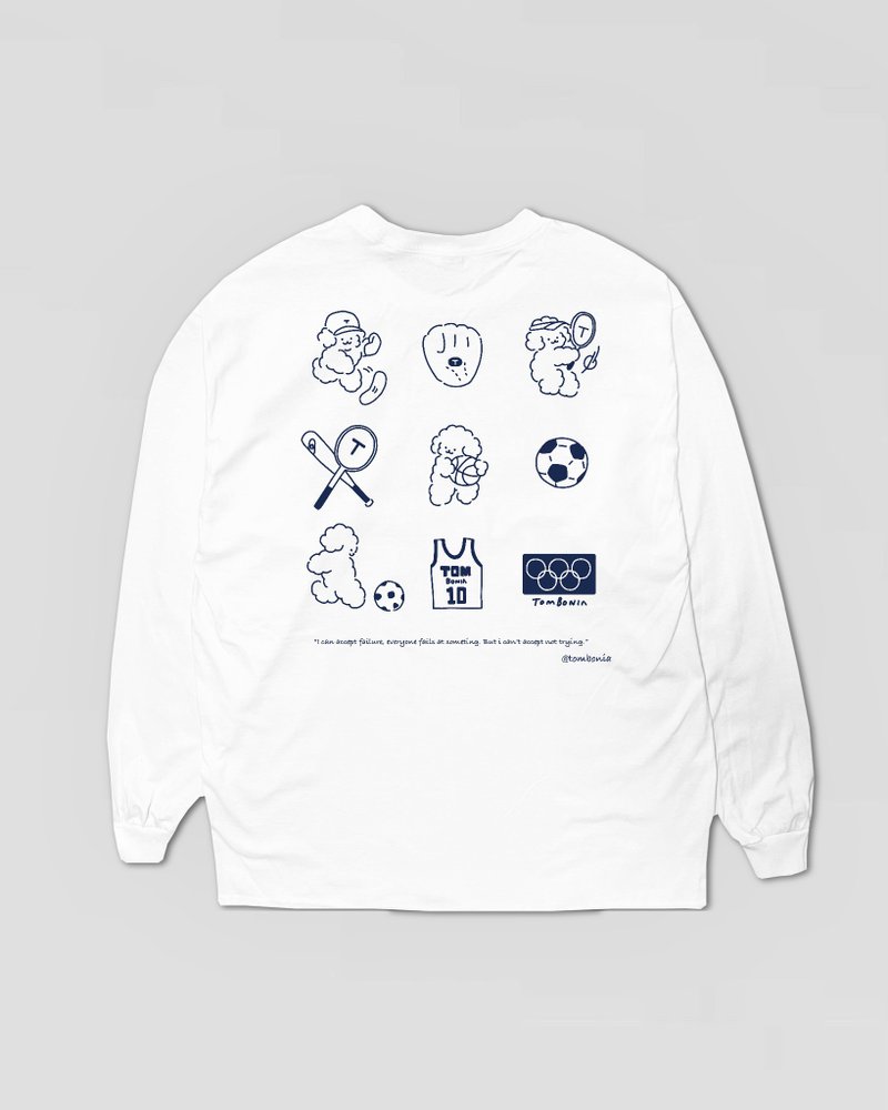 Sports long sleeve shirts White - 女 T 恤 - 棉．麻 白色
