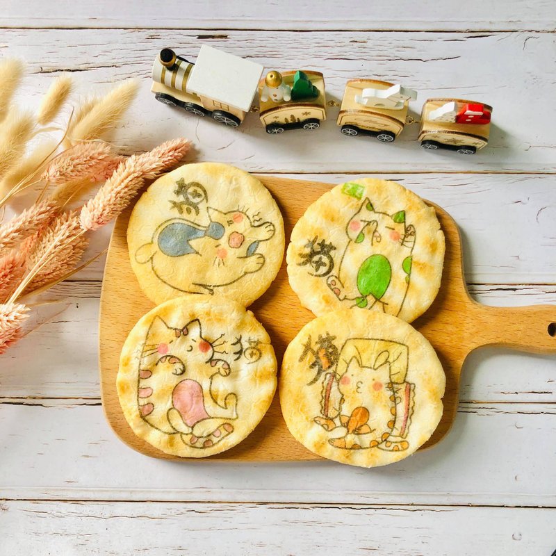 可愛貓咪日常仙貝 (10片) - 手工餅乾 - 新鮮食材 