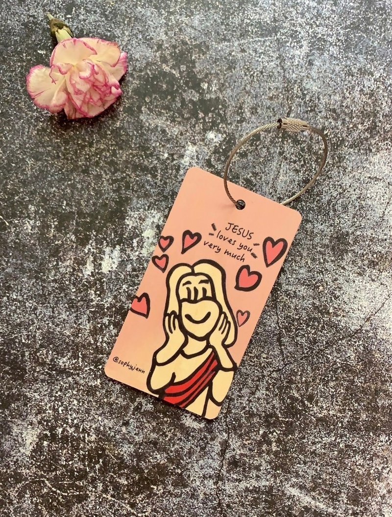 Jesus love you Key Ring Backpack Charm Lu - Keychains - Wood 