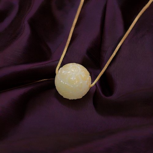 瓔珞珠寶盒 E.L.Jewelry Box 冰糯黃翡翠雕花路路通 | 天然緬甸玉翡翠A貨