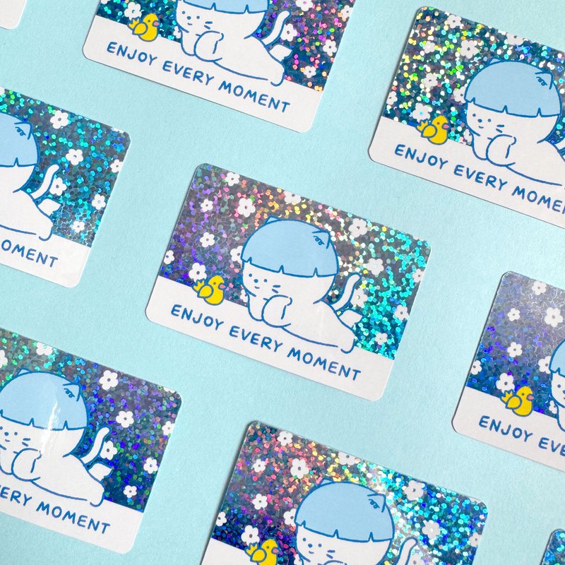 Glitter Sticker - Enjoy Every Moment - 貼紙 - 防水材質 