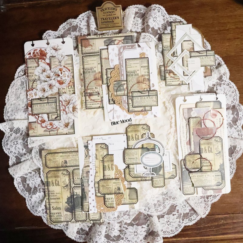 Vintage. a newspaper coffee label - 貼紙 - 紙 咖啡色
