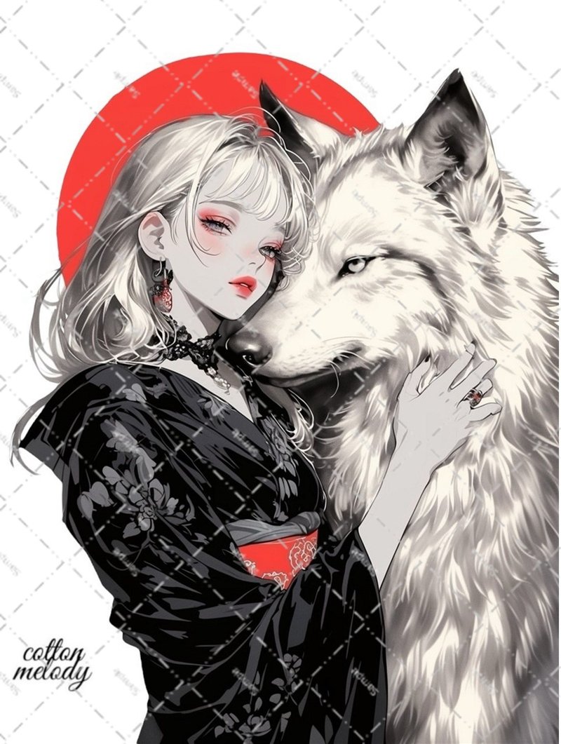 original sticker no.6869 人物ステッカー オリジナルステッカー 人物ステッカー 女の子ステッカー オリジナル人物ステッカー - 貼紙 - 紙 
