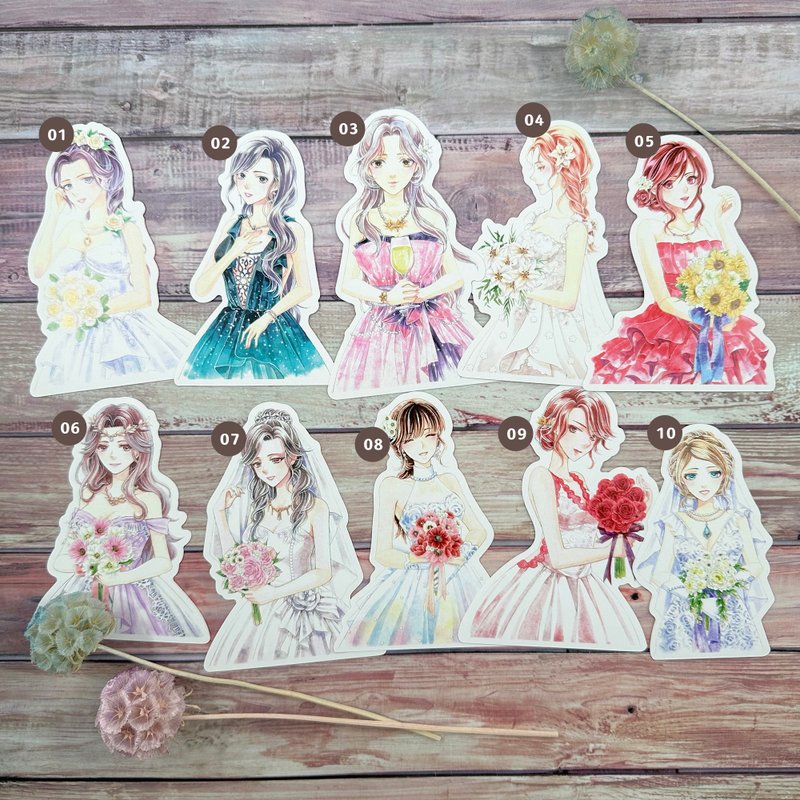 Bridal cutting stickers (10 styles to choose from) - สติกเกอร์ - กระดาษ หลากหลายสี