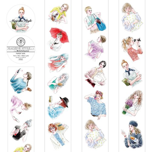 みっちさん被り無しデザインペーパー35種類(非売品入り)とPETマステセット チチチチ//MAGZINESTYLE no.1//UV印刷和紙テープ5cm - ショップ