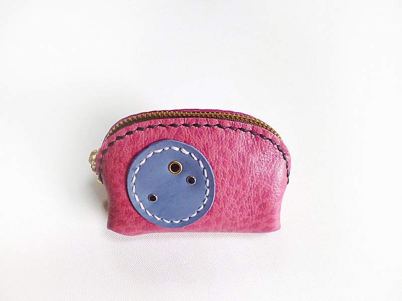 POPO│ pink leopard cow leather. Lightweight pretty pink purse │ - กระเป๋าสตางค์ - หนังแท้ สึชมพู