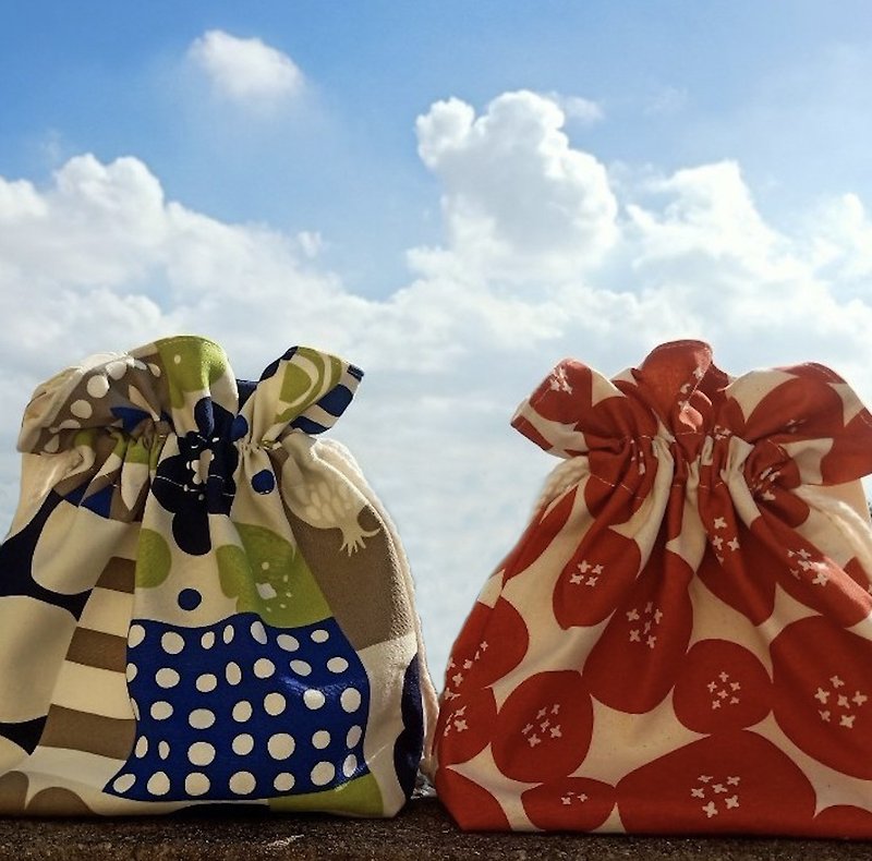 Japanese cloth bouquet pocket - กระเป๋าหูรูด - ผ้าฝ้าย/ผ้าลินิน หลากหลายสี