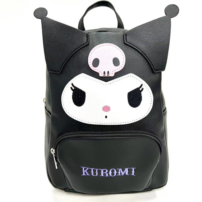 Sanrio Kuromi Mini Backpack in Vinyl Material - กระเป๋าเป้สะพายหลัง - หนังเทียม สีดำ