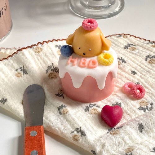 Chubby Candle Lab 【蛋糕系列】 2吋 小熊寶寶蛋糕蠟燭 生日禮物 客製化